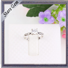 Venta entera de diamantes sintéticos de moda Shinny joyería de plata